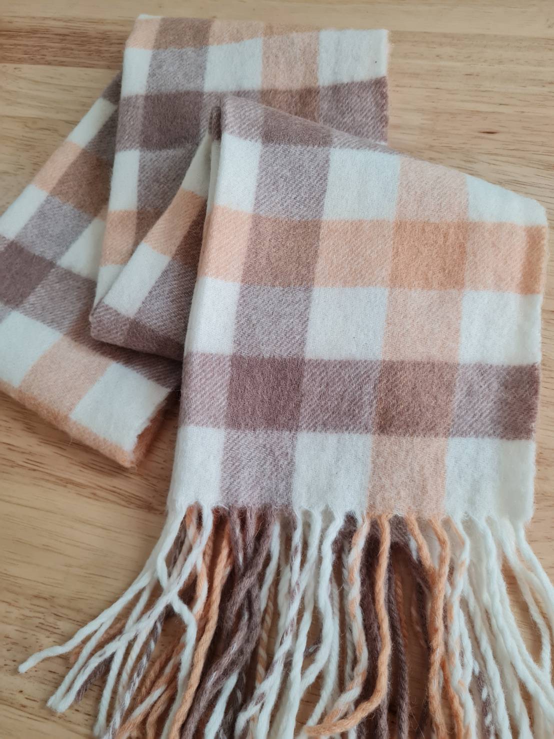 ผ้าพันคอ 100% Wool ติดลบสบาย(มือ1)