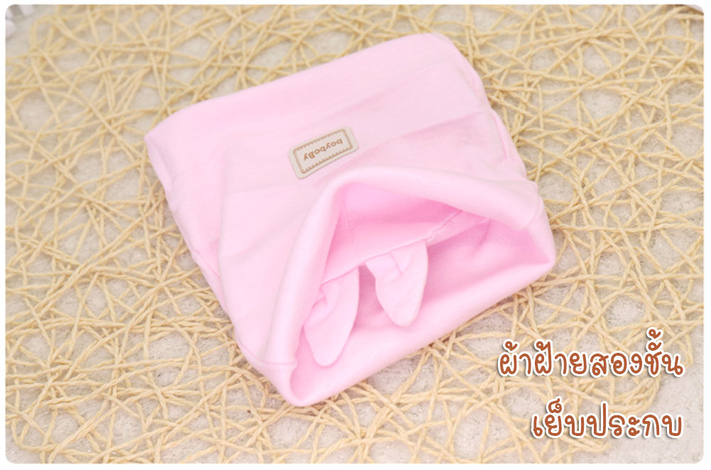 Set หมวกเด็กแรกเกิด+ผ้าซับน้ำลาย 0-3 เดือน ผ้าฝ้ายยืดเนื้อนิ่ม หมี/กระต่าย น่ารักสดใสสไตล์เกาหลี
