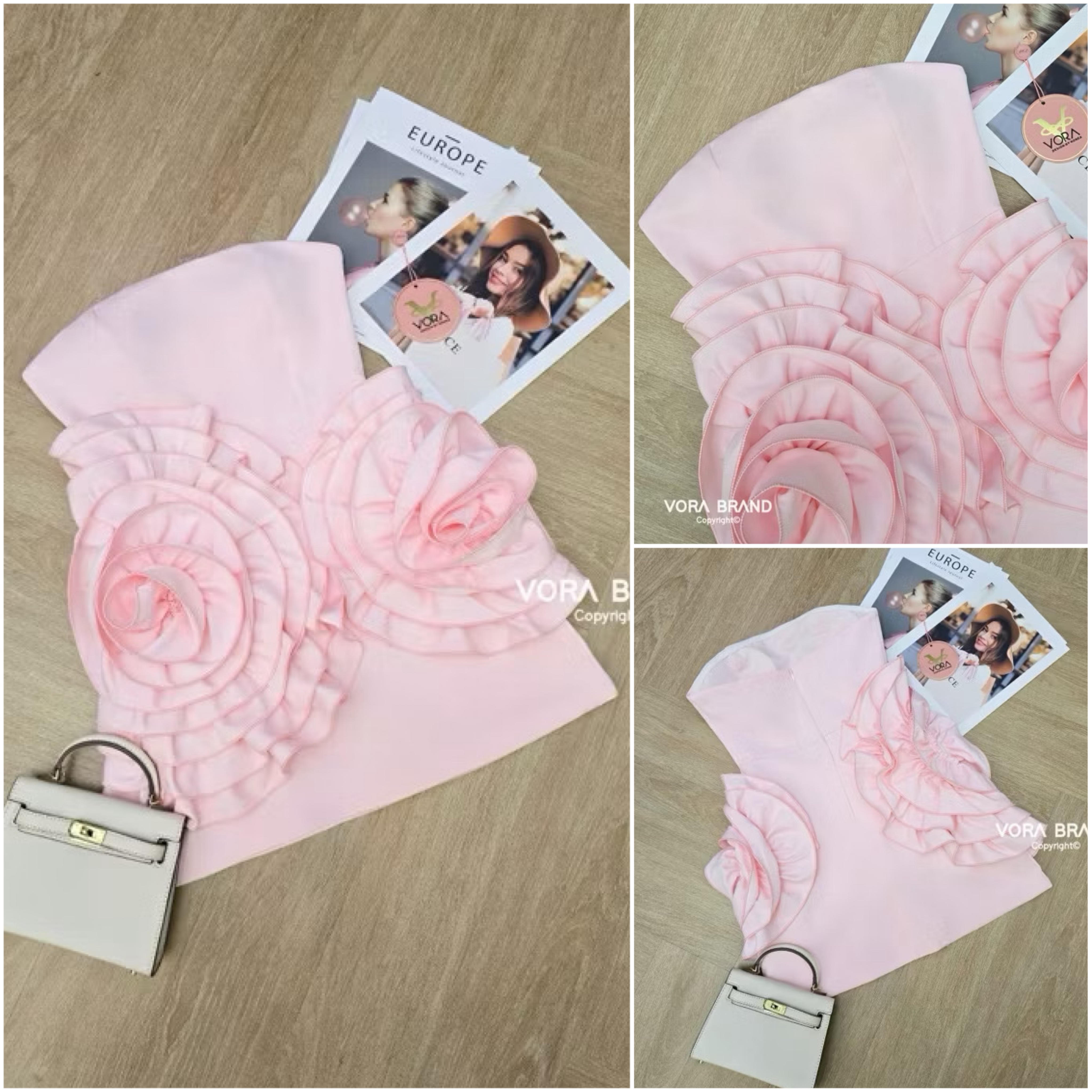 Dress เกาะอก แต่งขอบซิลิโคนกันลื่น อกมีฟองน้ำจัดทรงให้ค่ะ เอวเข้ารูป ช่วงกระโปรงแต่งดอกไม้ 3D ดอกใหญ่ ใส่สบาย : สินค้าคุณภาพ (พร้อมส่ง)