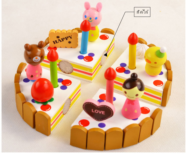 ของเล่นไม้ เซตตกแต่งหน้าเค้ก ของเล่นเค้กไม้ ของเล่นเด็กผู้หญิง ของเล่นทำอาหาร Wooden Decoration Cake Set by Mother Garden