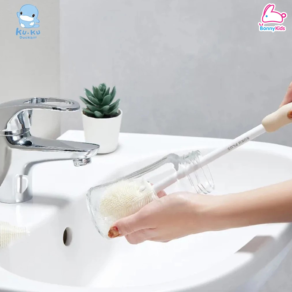 KU.KU Duckbill(คุคุ ดั๊กบิล) Silicone Bottle Brush แปรงล้างขวดนมแบบซิลิโคน เซ็ต 3 ชิ้น