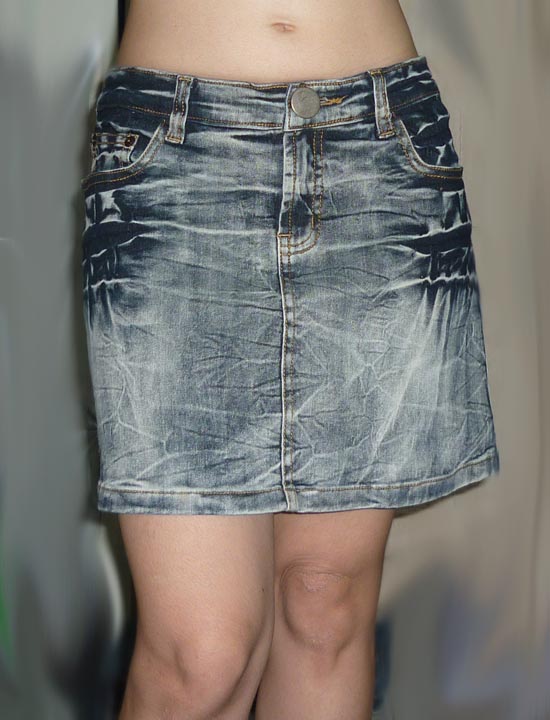 #1กระโปรงยีนส์ฟอกสีมัดย้อม สวยมากๆๆ 30-34-13