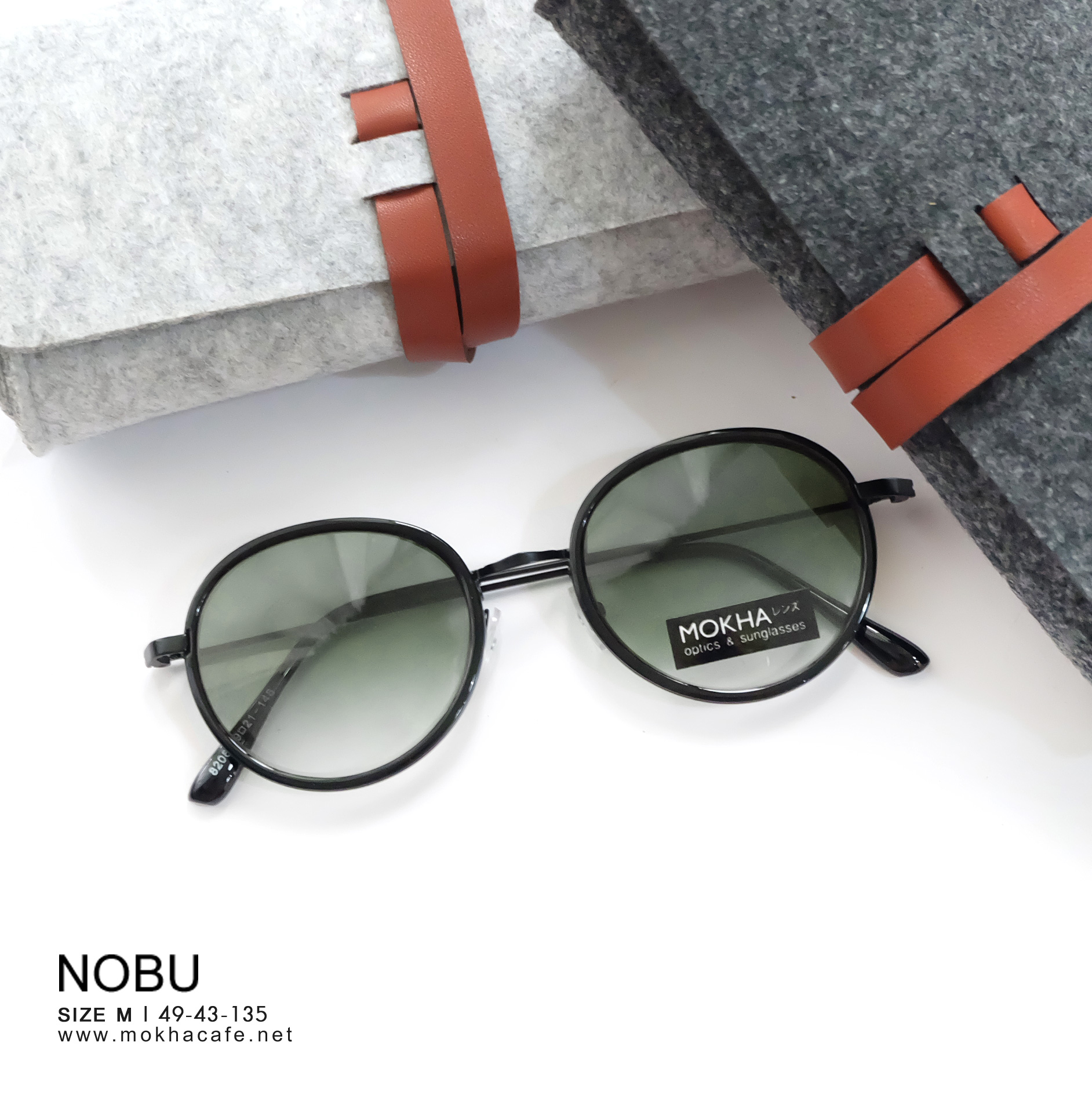 [pre-order] แว่นกันแดด NOBU กรอบแว่นกลม ขาโลหะ กว้าง 135 มม.(sizeM)