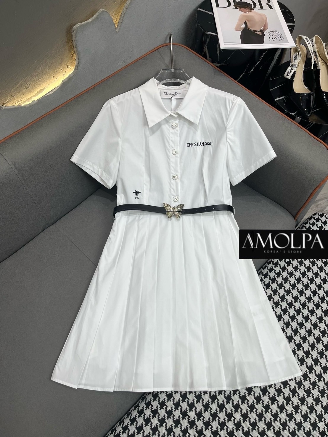 DRESS CD WITH BELT ตัวนี้ทรงยาว มีน้ำหนัก คุณภาพแน่น . สินค้าคุณภาพ (พร้อมส่ง)
