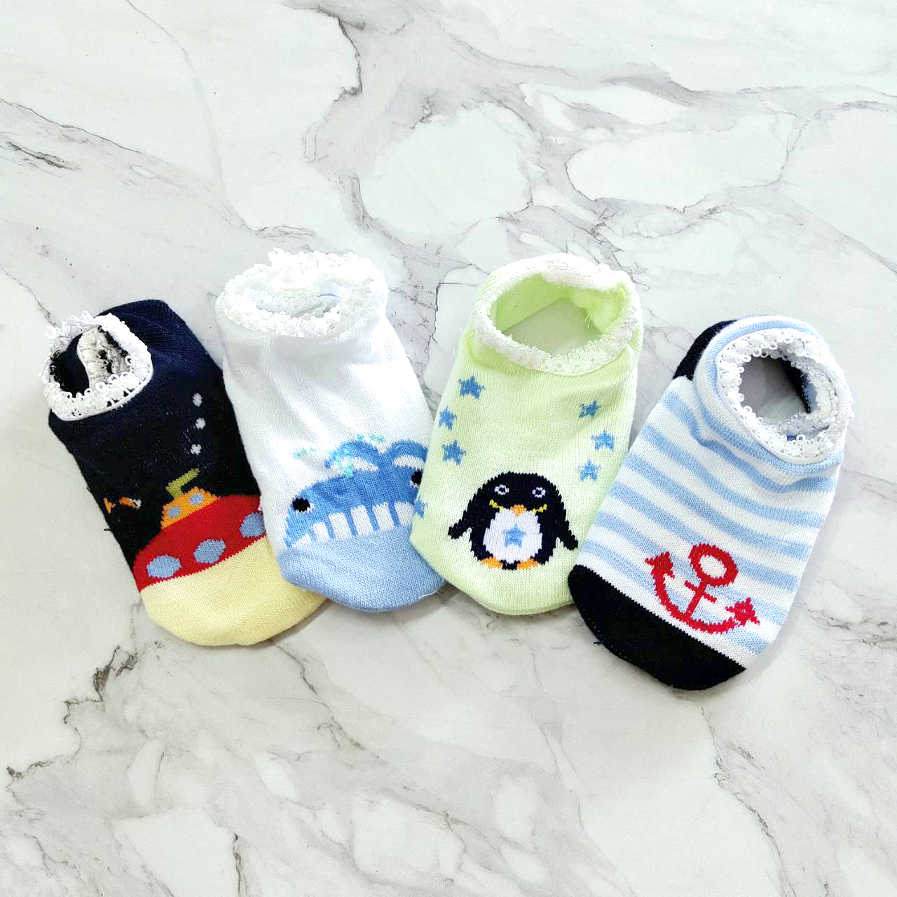 ถุงเท้าเด็กอ่อน ถุงเท้าเด็กเล็ก ถุงเท้าทารก 3-18 เดือน ชายหญิง ข้อสั้น มีกันลื่น รูปสัตว์น่ารัก