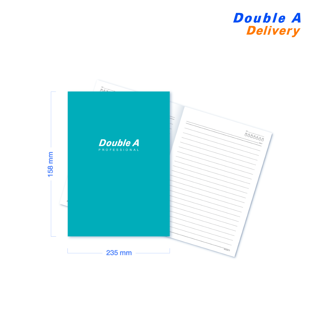 สมุดบันทึกเข้าเล่มแบบมุงหลังคา สี Ocean ขนาด 158×235 มม. 70 แกรม 24 แผ่น 12 เล่ม