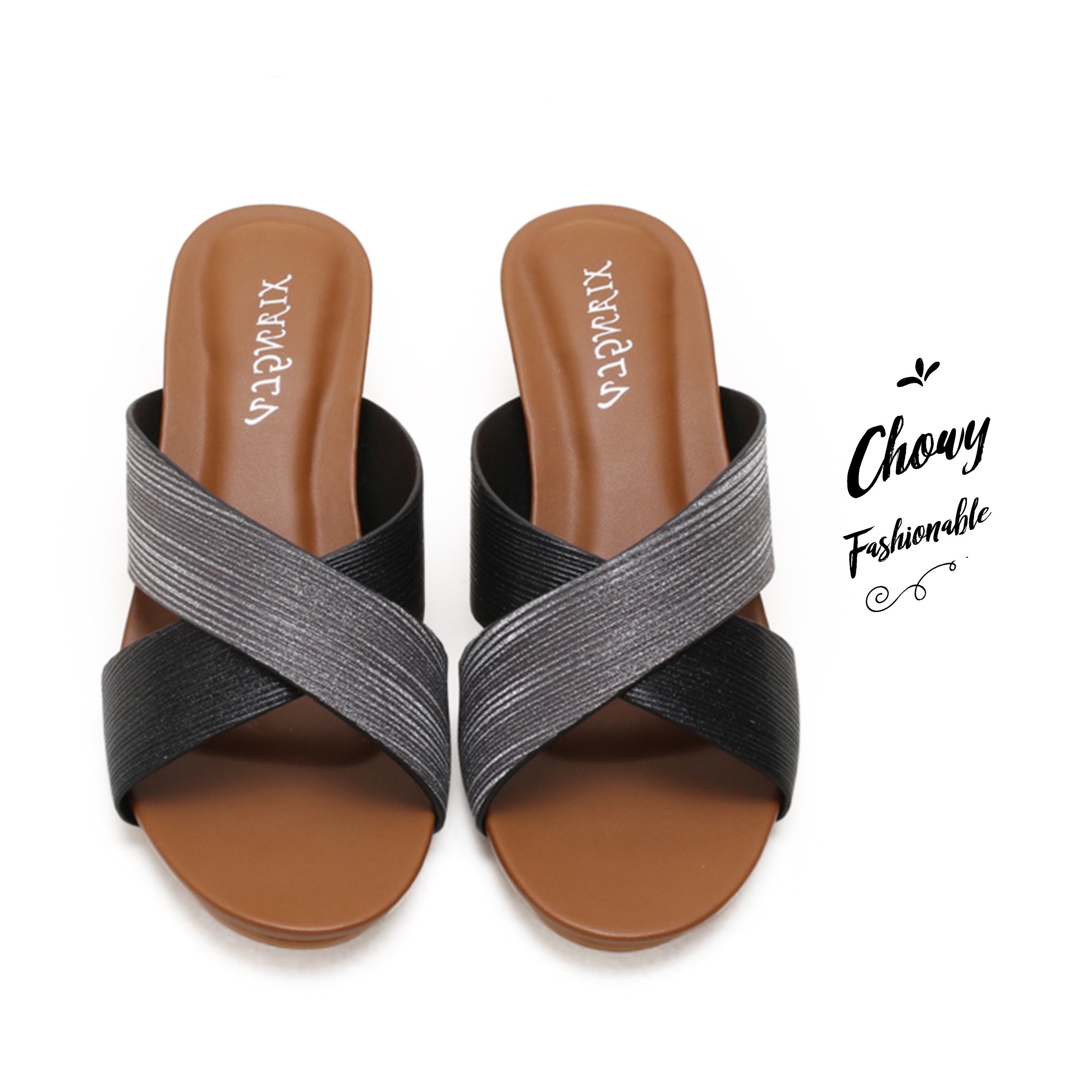 รองเท้าแตะส้นเตารีดไซส์ใหญ่ 43 แตะสวม ส้นเตารีดไซส์ใหญ่ สีดำ KR1080BL