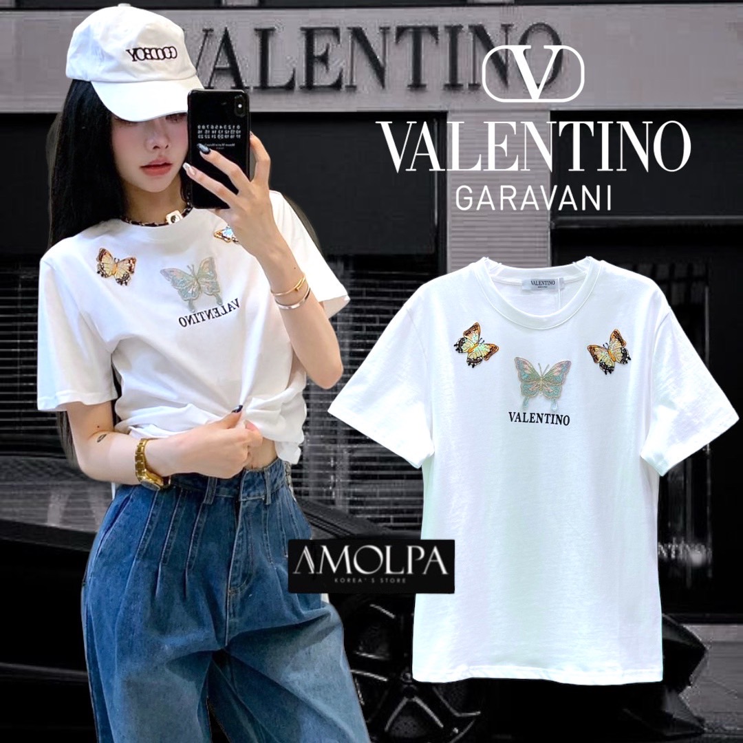 เสื้อยืด VALENTINO งานปักแน่นๆ สวยเด่น ลายใหม่ชนช๊อปป ใส่สบาย : สินค้าคุณภาพ (พร้อมส่ง)