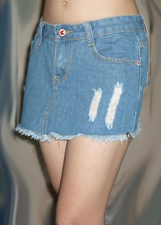 #1กระโปรงยีนส์เกาขาด แนวเซอร์ เซ็กซี่ๆ 31.5-37-10.5