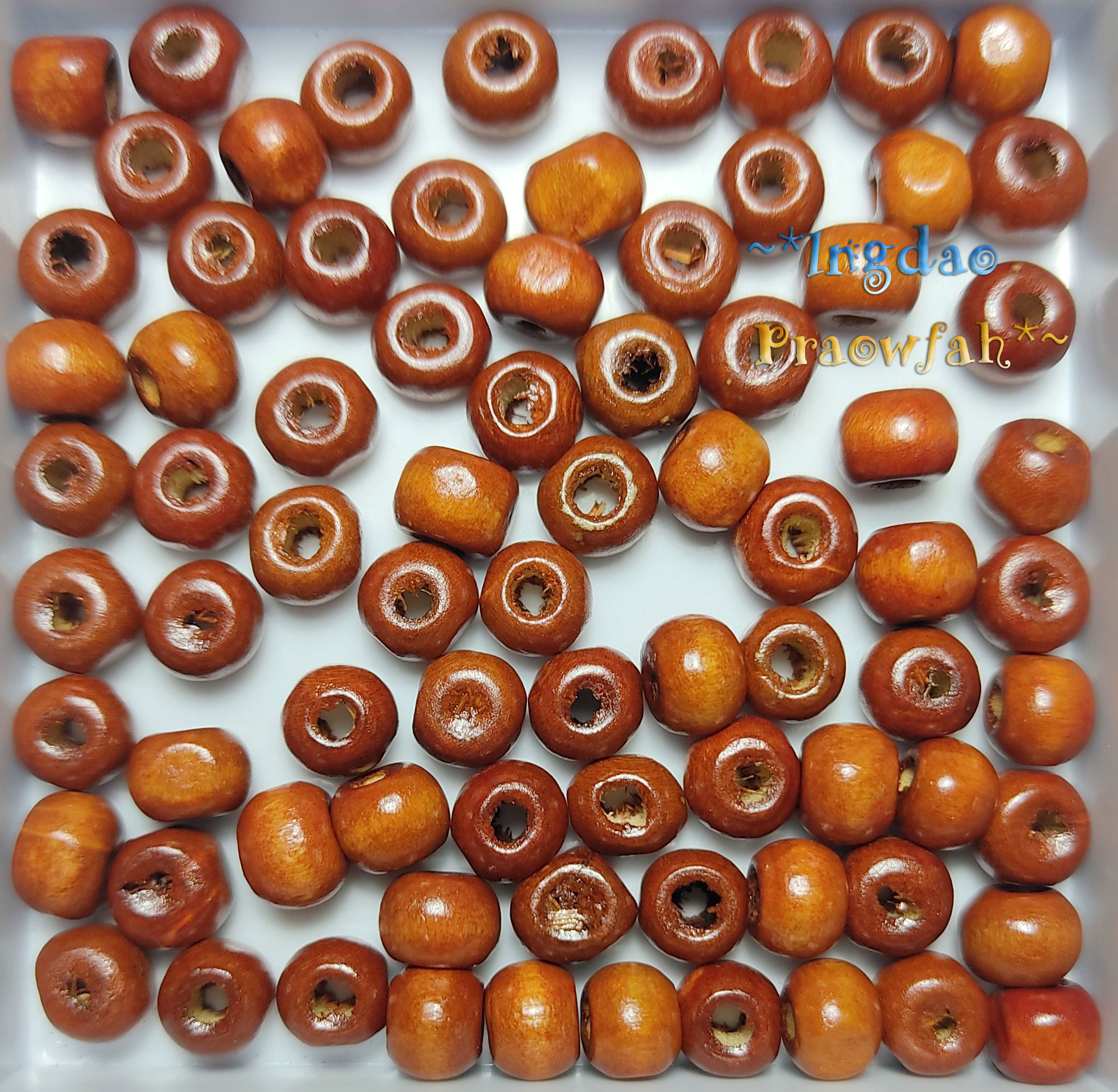 4272tk ลูกปัดไม้กลมสีน้ำตาล ขนาด 6 มิล. (120 ชิ้น)