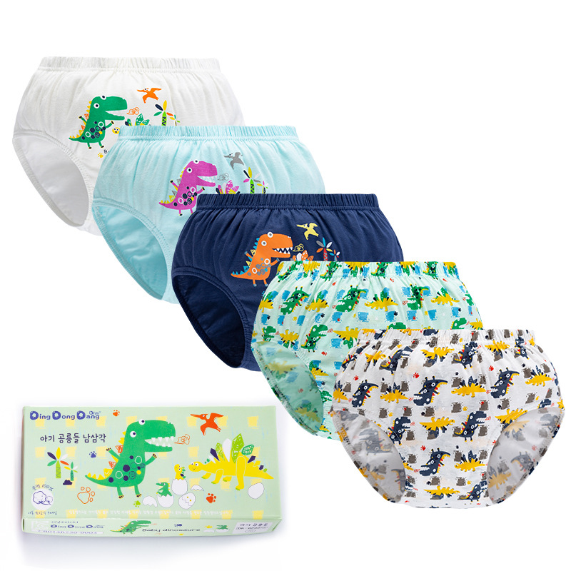 [แพค 5 ตัว] กางเกงในเด็กชาย กกน.เด็ก สไตล์เกาหลี ผ้าฝ้าย 100% Cotton ใส่สบาย ไม่ร้อน