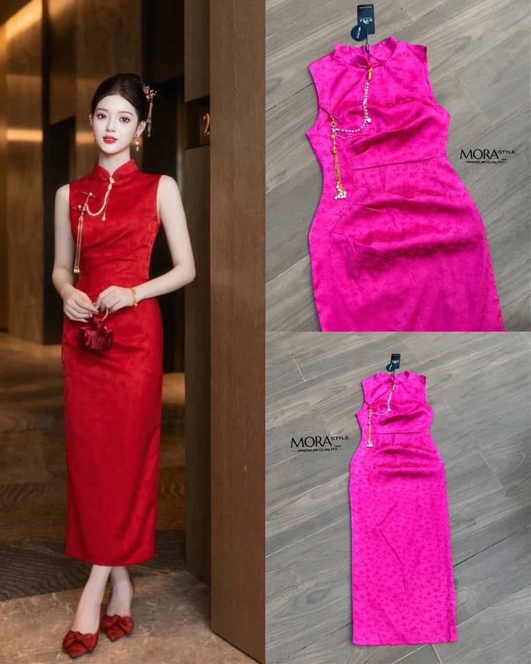 เดรสกี่เพ้าตัวยาว ผ่าหลัง งานซิปหลังอย่างดี มีสร้องอะไหล่แต่งให้ 1 เส้น งานสวยเป ใส่สบาย : สินค้าคุณภาพ (พร้อมส่ง)