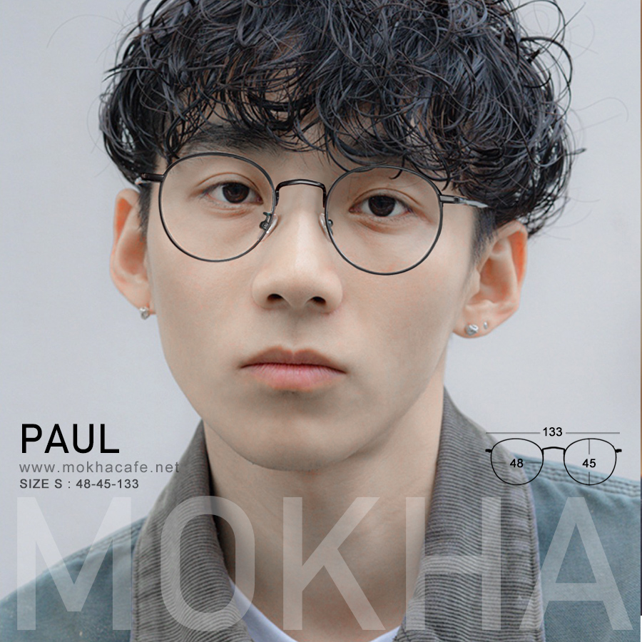 กรอบแว่น PAUL - rose gold ทรงกลม กรอบโลหะ น้ำหนักเบา กว้าง 133 มม. (sizeS) H45