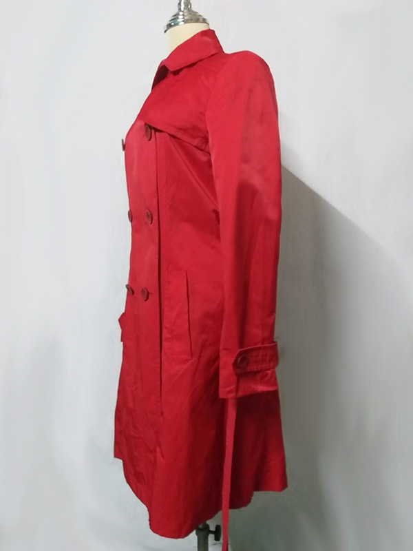 Trench Coat เทรนช์โค้ทสีแดงแจ่มๆ ผ้าดีมาก ไซด์M