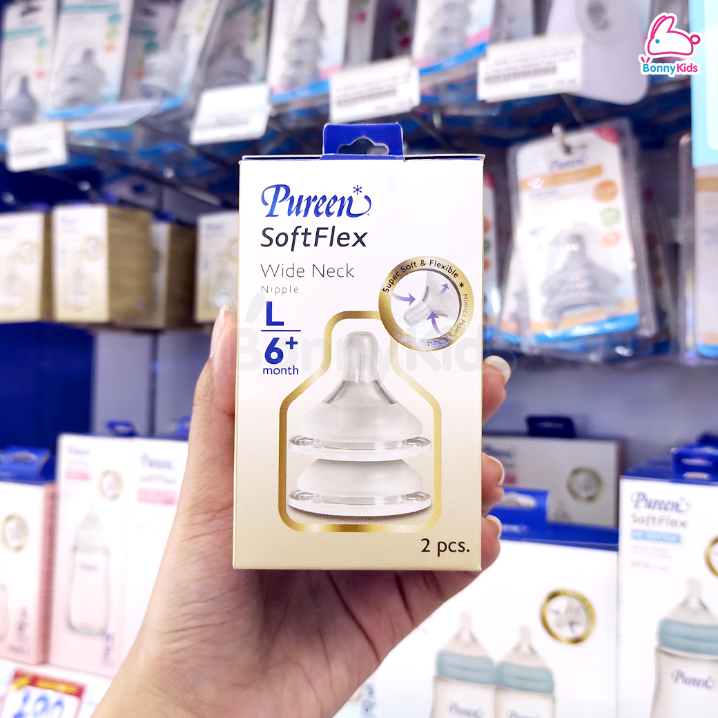 Pureen (เพียวรีน) SoftFlex จุกนมเสมือนนมแม่ ซอฟท์เฟล็กซ์ (แพ็ค 2 ชิ้น)