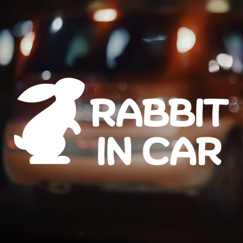สติ๊กเกอร์ติดรถ RABBIT IN CAR ในรถมีกระต่าย นก ซูก้าไกลเดอร์