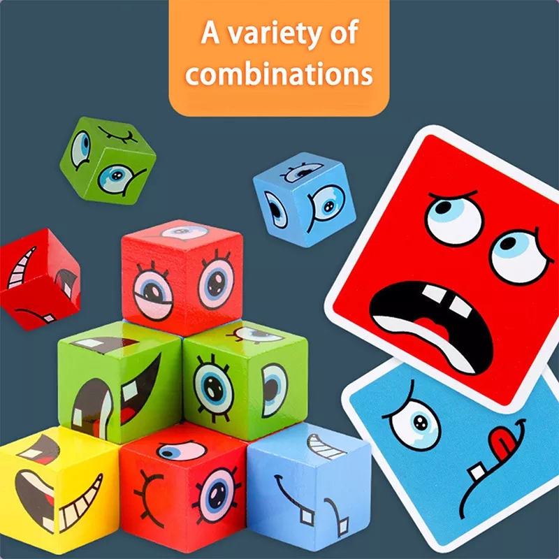 ของเล่นไม้ เกมส์เปลี่ยนหน้า 64 หน้า Face Cube (กล่องเหล็ก)
