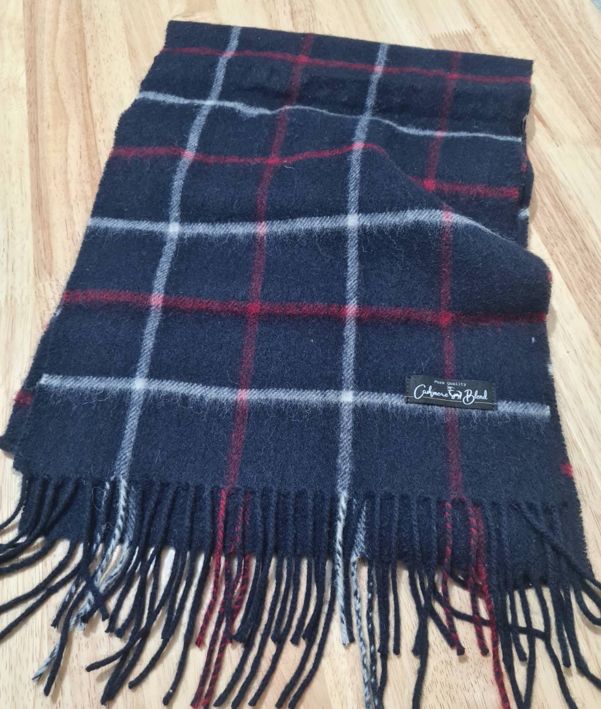 ผ้าพันคอ Cashmere+Wool (มือ1) ติดลบได้