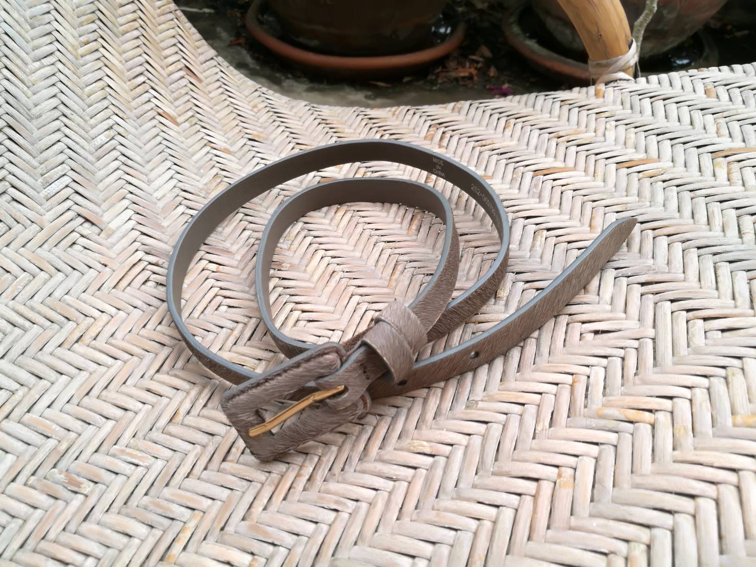 เข็มขัดขนวัว หนังแท้ สวยมากๆ