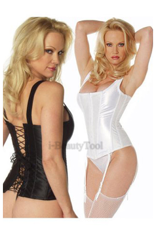 คอร์เซ็ท Corset แบบเสื้อกล้าม สายเดี่ยว ไม่มีลาย คุณภาพเยี่ย- M ดำ