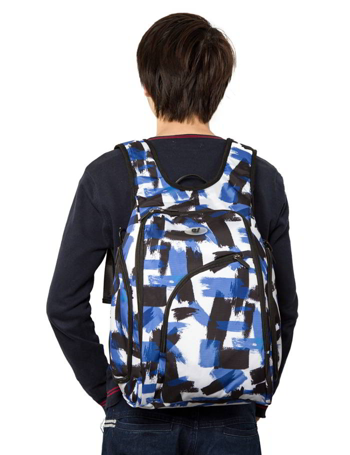 Ecosusi กระเป๋าคุณแม่ กระเป๋าสัมภาระคุณแม่ กระเป๋าแม่ลูกอ่อน แบบเป้ มาพร้อมแผ่นรองเปลี่ยนผ้าอ้อม, สายคล้องรถเข็น, ช่องเก็บความร้อน-เย็น (Navy Patten)