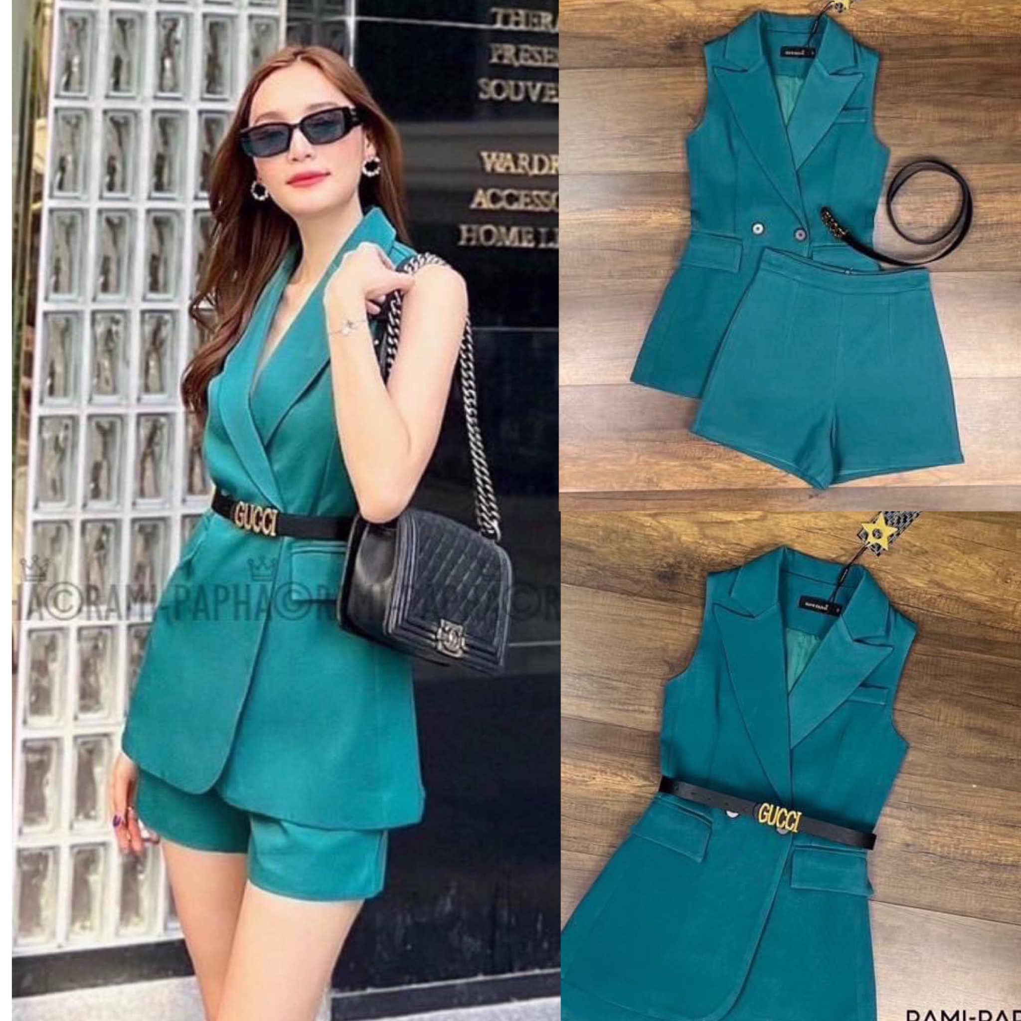 สูท+ขาสั้น+เข็มขัด เซต3ชิ้นสุดคุ้ม. สินค้าคุณภาพ (พร้อมส่ง)