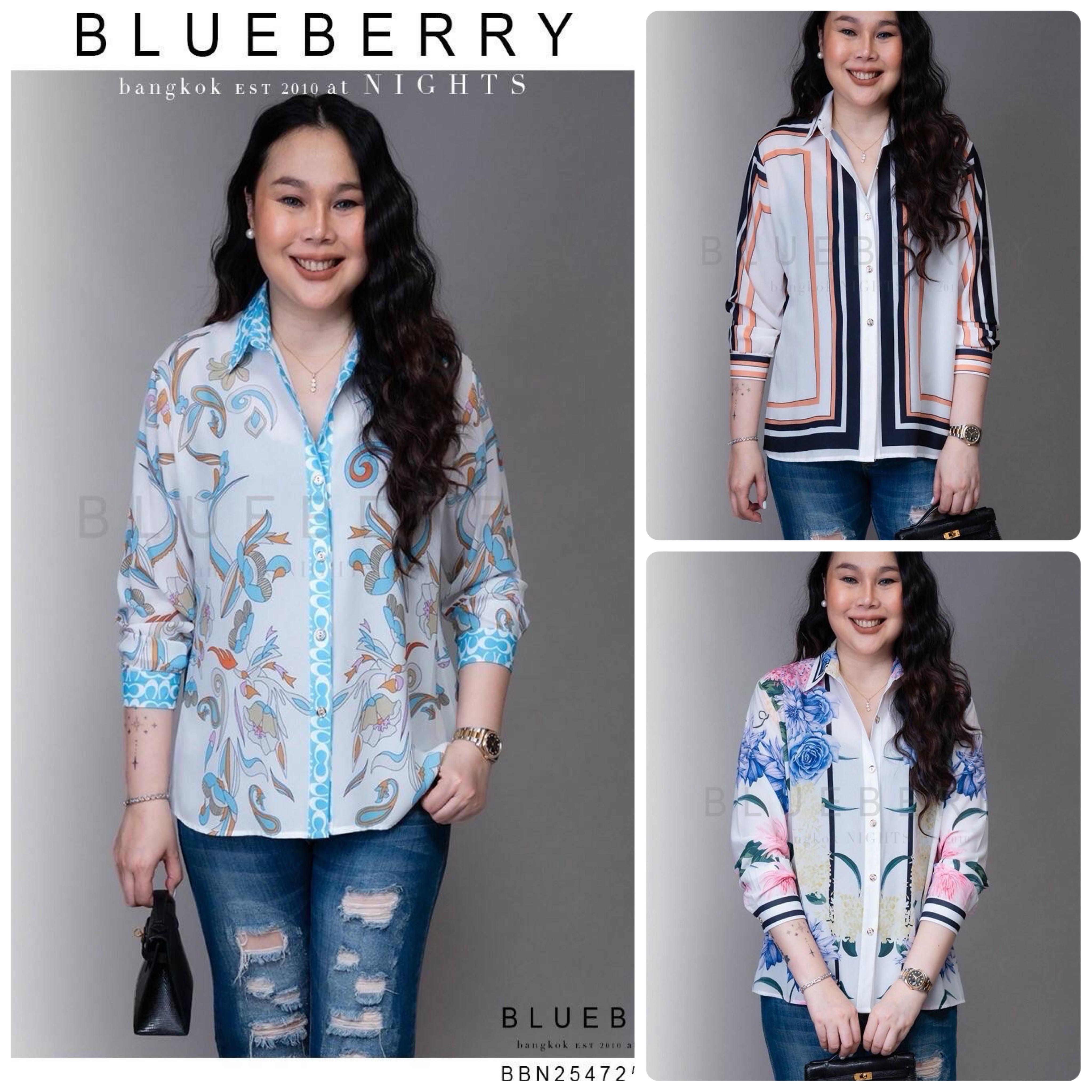 เสื้อเชิ้ต พรีเมียมทรงคลาสสิคตลอดกาลเชิ้ตแขนยาว พิมพ์ลายแบรนด์เนมไฮคลาส ใส่สบาย : สินค้าคุณภาพ (พร้อมส่ง)