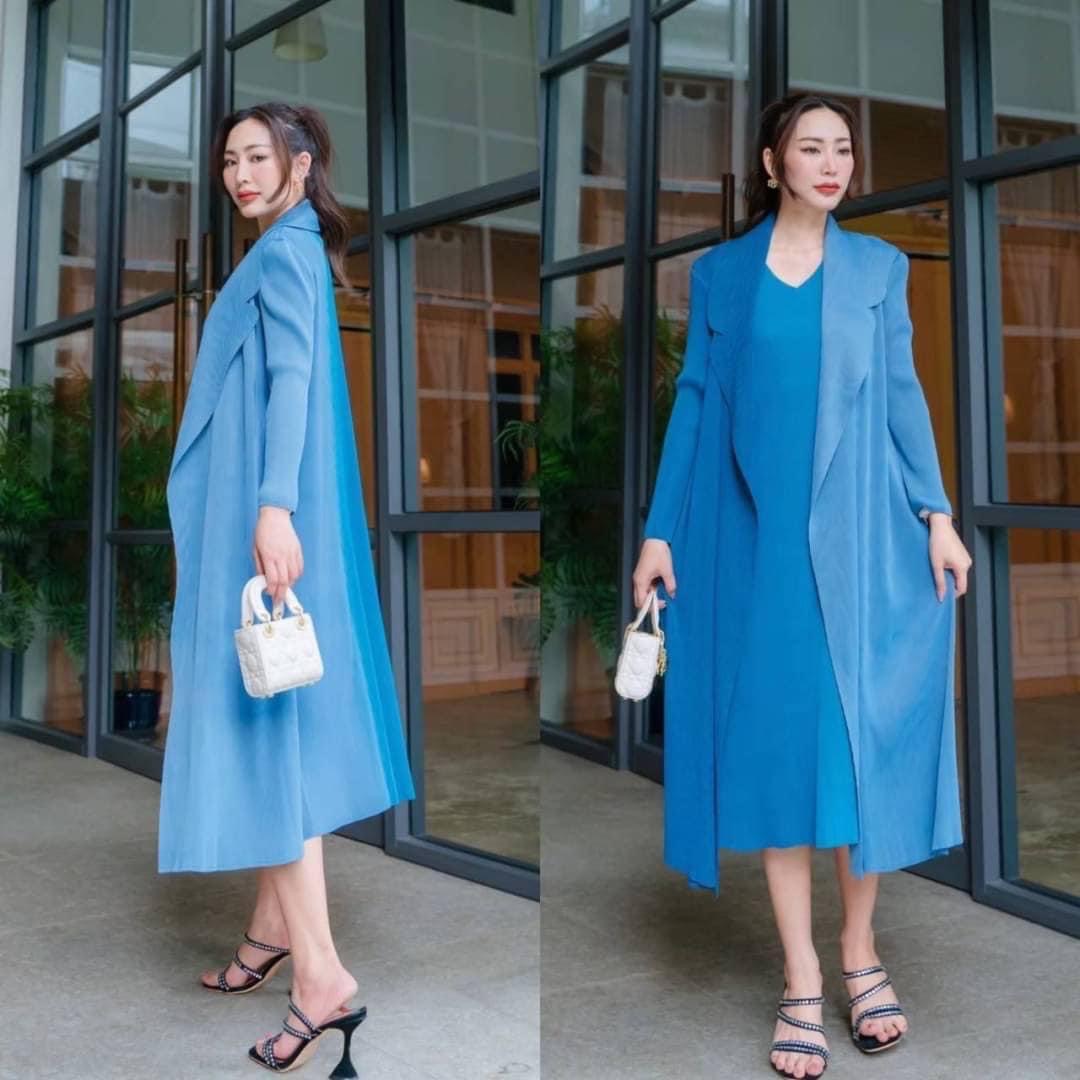 เดรสพลีทตัวยาว อัดพลีท 100% เนื้อเดียวกับงาน Brand งานเกาหลีแท้ 🇰🇷 ละเอียดสวยงาม High Quality 👍🏻 สินค้าคุณภาพ (พร้อมส่ง)