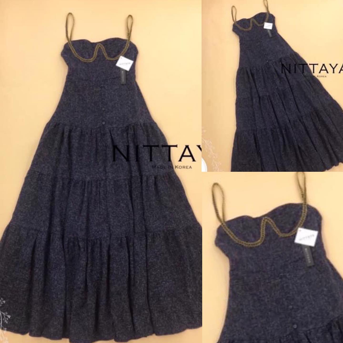 เดรสยาวสายเดี่ยว น้องเนื้ อผ้าหนามาก ใครมองหาชุดออกงานต้องไม่พลาดเลย สายสามารถปรับได้ด้วยนะจ๊ะ สินค้าคุณภาพ (พร้อมส่ง)