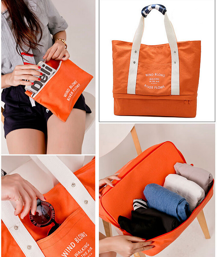 กระเป๋าสะพายผ้าแคสวาส เสียบกระเป๋าเดินทางได้ มีช่องใส่สองชั้นบน-ล่าง กระเป๋าเล็กแยก เหมาะมากสำหรับเดินทาง ท่องเที่ยว มี 7 สีให้เลือก