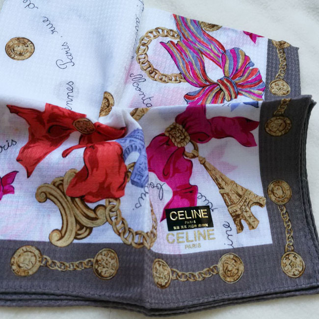 ผ้าเช็ดหน้าแบรนด์เนม CELINE สวยมากๆ