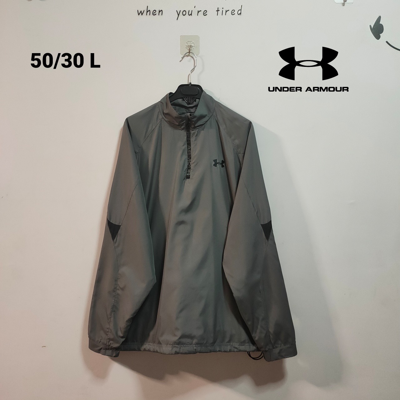 M19เสื้อแจ็คเก็ตผ้าร่ม UNDER ARMOUR Sz XL