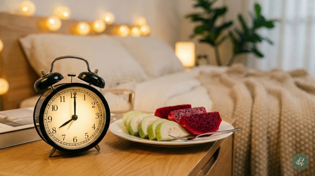นาฬิกาบอกเวลา 2 ทุ่มกับการกินผลไม้ตอนดึก