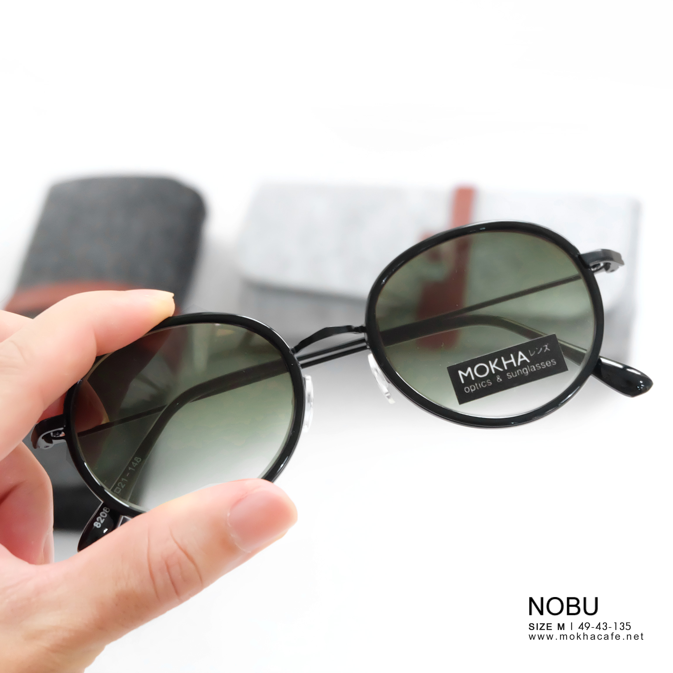 [pre-order] แว่นกันแดด NOBU กรอบแว่นกลม ขาโลหะ กว้าง 135 มม.(sizeM)