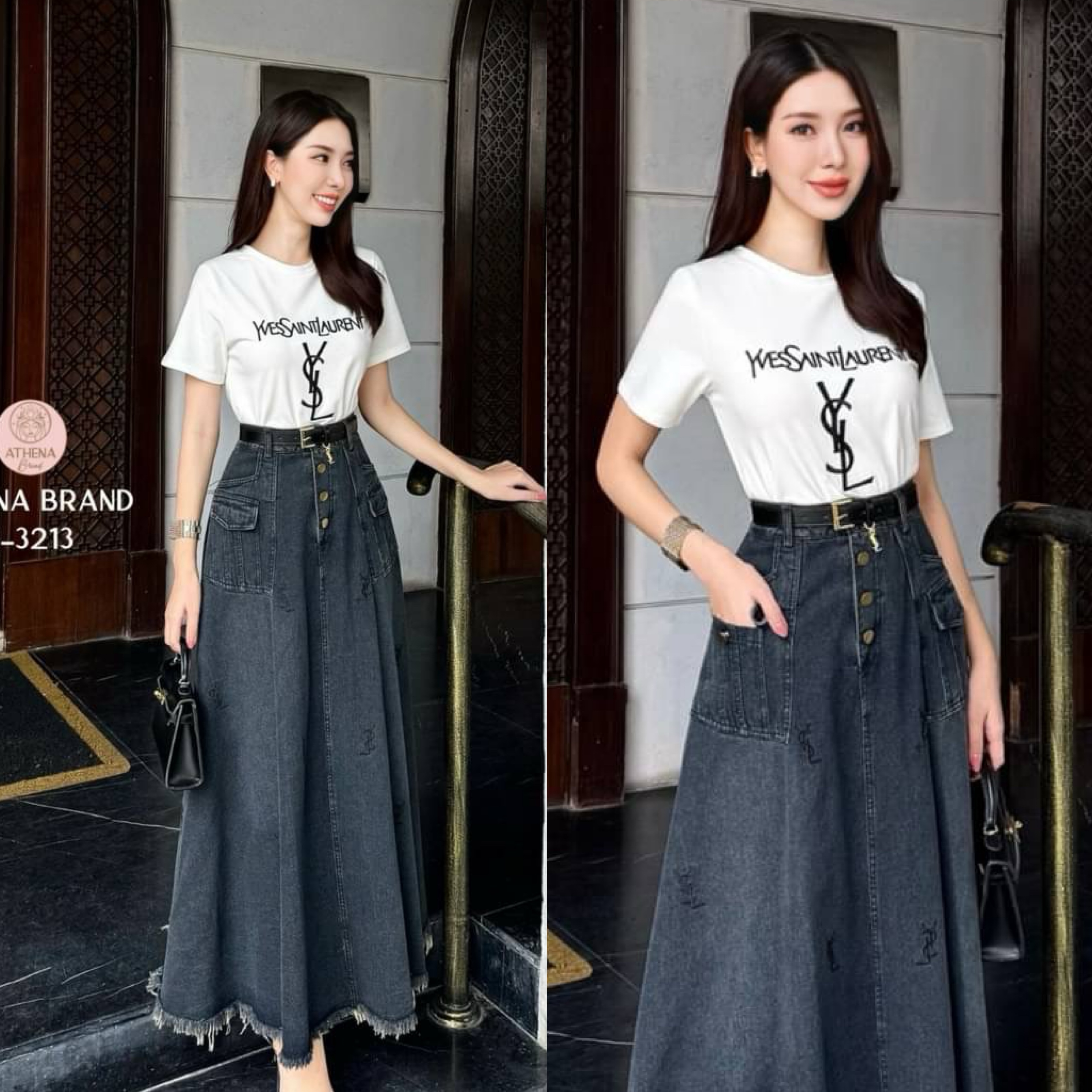 Set 3 ชิ้นสุดคุ้ม! เสื้อ+กระโปรง+เข็มขัด ใส่สบาย : สินค้าคุณภาพ (พร้อมส่ง)