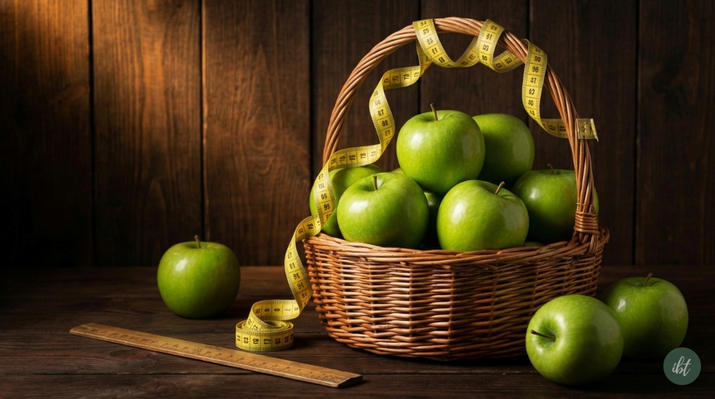 แอปเปิ้ลเขียวกับสายวัดเอว ช่วยลดน้ำหนัก