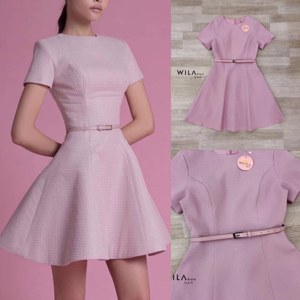 Dress เรียบหรู keeplook หวานๆ ทรงคอกลมแขนสั้น เข้ารูปช่วงบน ช่วงปลายกระโปรงแต่งบาน งานเสริม ทรงที่อกอย่างดี งามค่า มีtexture งานบุซับในแบบสวยขั้นสุด สินค้าคุณภาพ (พร้อมส่ง)