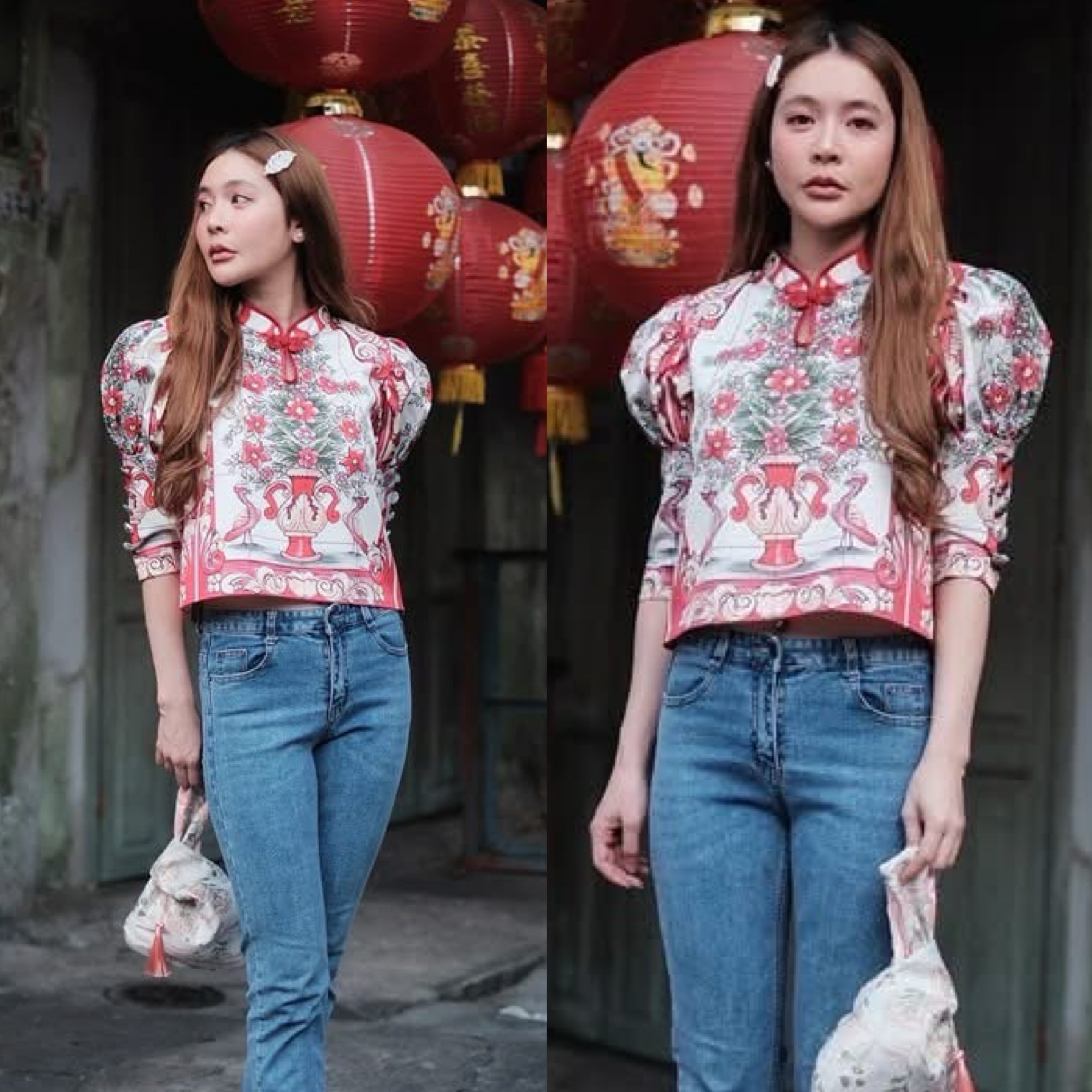 เสื้อคอจีนรุ่นนี้ ลายผ้าคือที่สุดของความน่ารัก ทรงเสื้อแขนพอง คอทำหยดน้ำติดกระดุม งานคือสวยมาก สวยทั้งสามลาย ใส่สบาย : สินค้าคุณภาพ (พร้อมส่ง)