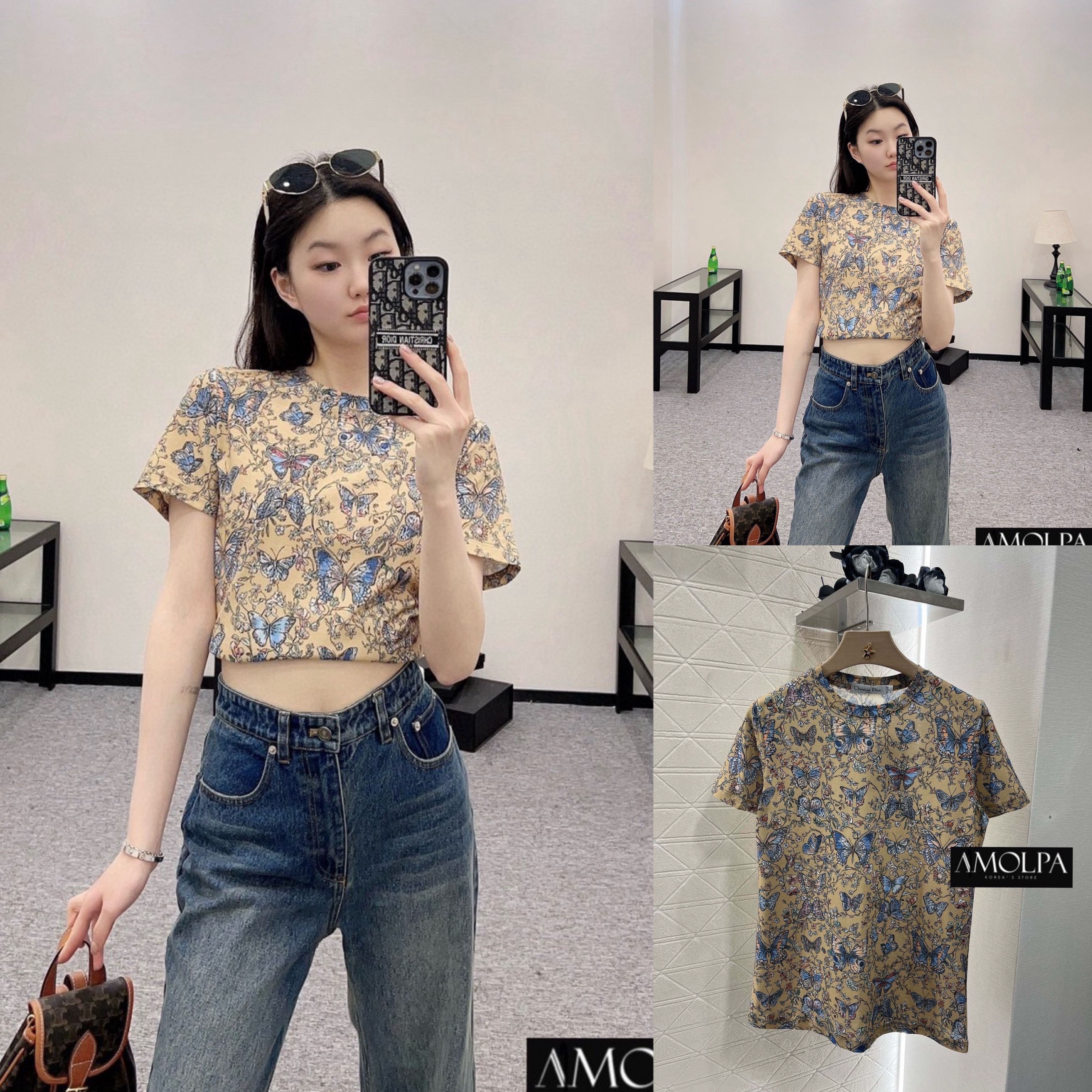 เสื้อยืด CD ลายผีเสื้อ สวยเด่น ลายใหม่ชนช๊อปป ใส่สบาย : สินค้าคุณภาพ (พร้อมส่ง)