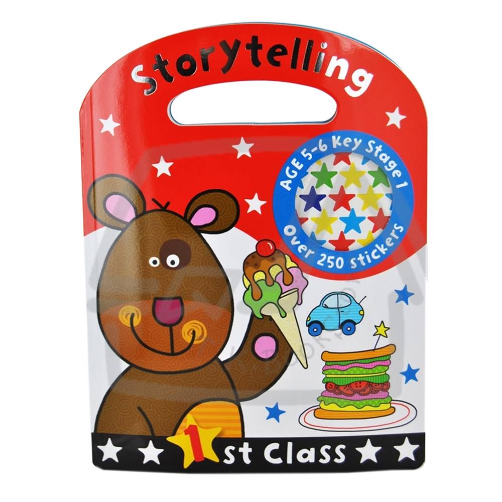 KS Key Stage 1 Workbook : 1st First Class Storytelling : Age 5-6 : Over 250 Stickers แบบฝึกหัดส่งเสริมการเขียนเชิงสื่อสาร พร้อมสติเกอร์