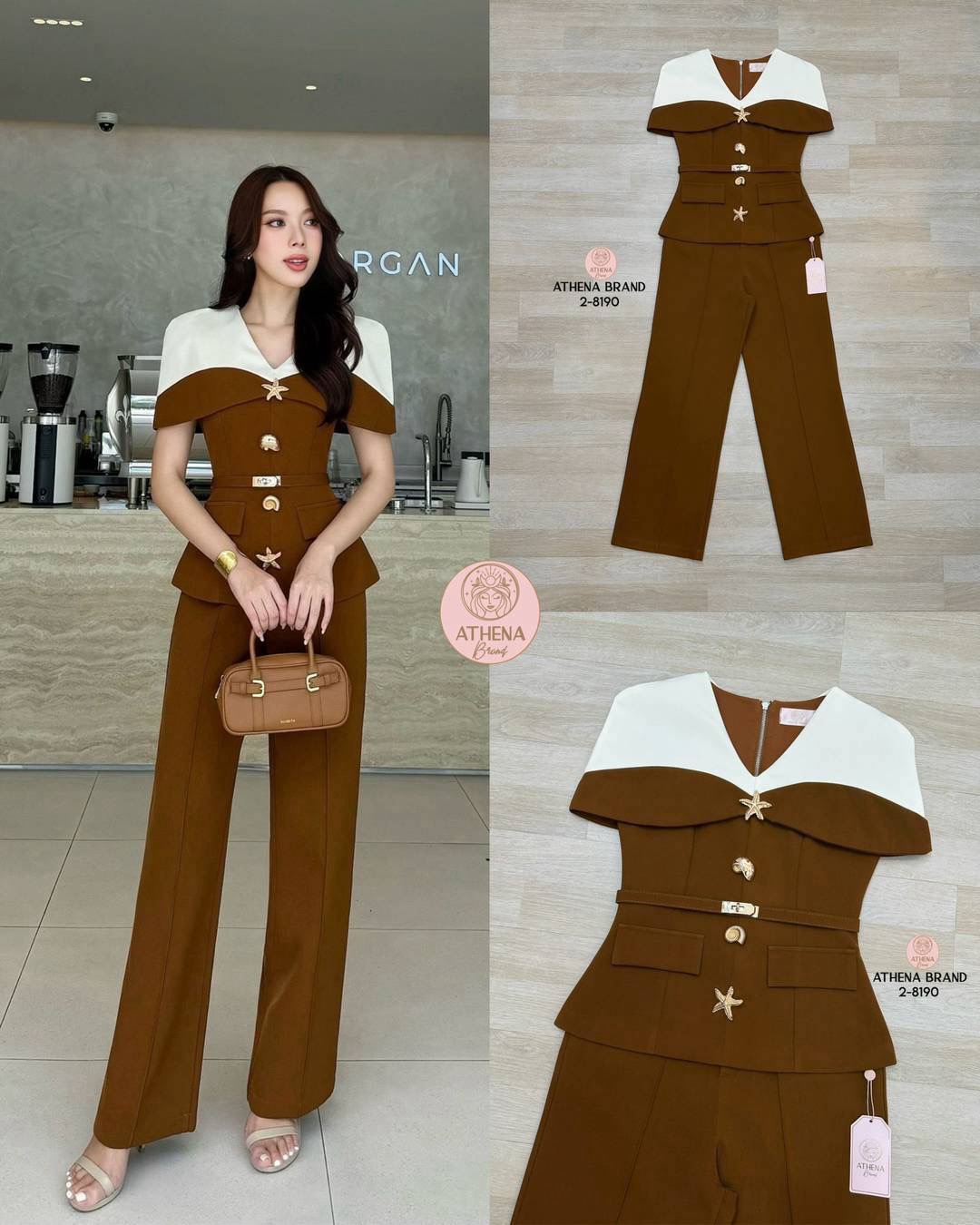 เสื้อ+กางเกงขายาว+เข็มขัด ใส่สบาย : สินค้าคุณภาพ (พร้อมส่ง)