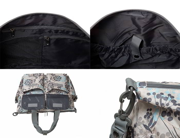 Ecosusi กระเป๋าคุณแม่ กระเป๋าสัมภาระคุณแม่ กระเป๋าแม่ลูกอ่อน แขวนรถเข็นเด็กได้ หิ้ว หรือสะพายไหล่ได้ (Grey)