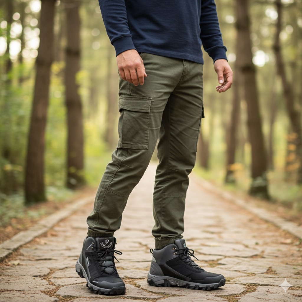 รองเท้าผ้าใบผู้ชายไซส์ใหญ่ 50-54 Men Fashion Sneaker ทรงข้อสูง หุ้มข้อ สีดำ KR1232