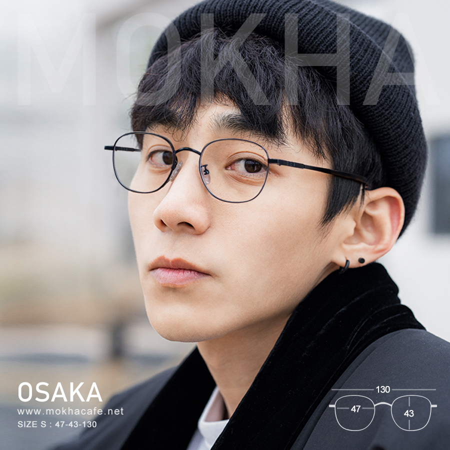 OSAKA - green silver แว่นตาทรงกลมรี กรอบแว่นโลหะ กว้าง 130 มม.(sizeS) H43