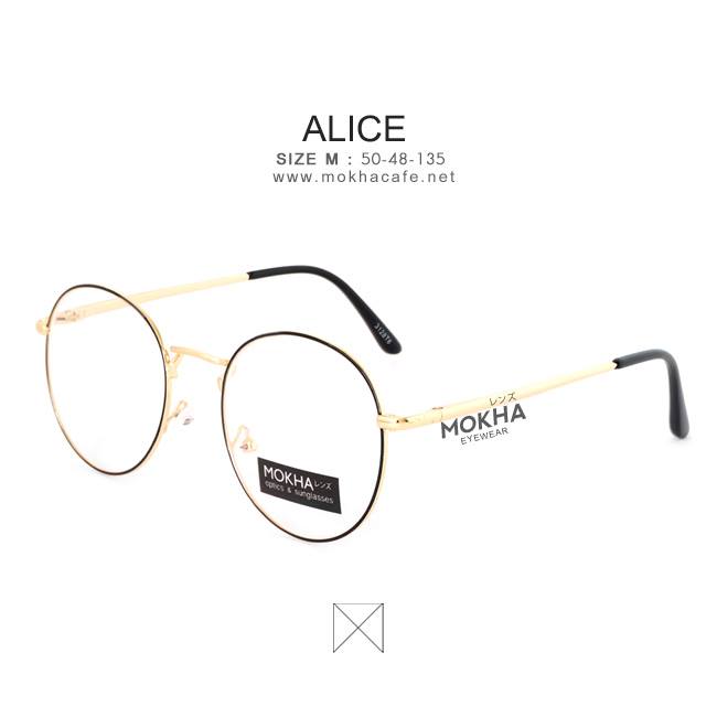 ALICE - black gold กรอบโลหะทรงกลม กว้าง 135 มม.(sizeM) H48