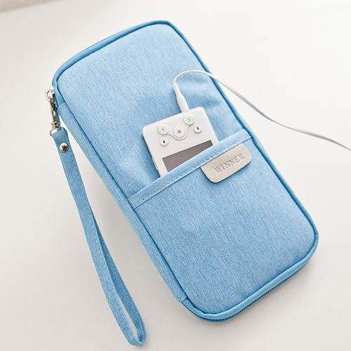 กระเป๋าใส่พาสปอร์ต กระเป๋าใส่หนังสือเดินทาง เอกสารสำคัญ มีสายคล้องมือ พกพาสะดวก ผลิตจากโพลีเอสเตอร์ กันน้ำ คุณภาพดี