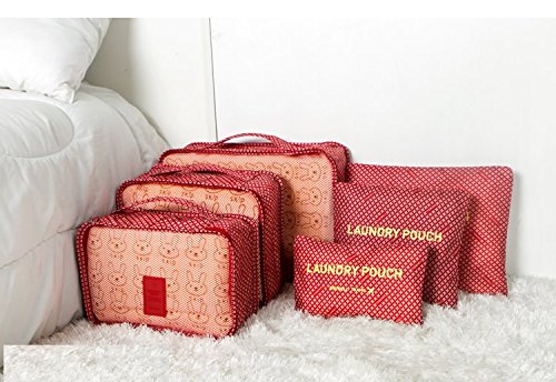 กระเป๋าจัดระเบียบเดินทาง กระเป๋าจัดระเบียบเสื้อผ้า 6 ใบ จัดกระเป๋าเดินทาง กันน้ำ ใส่เสื้อผ้า ชุดชั้นใน เครื่องสำอาง มี 5 สีให้เลือก