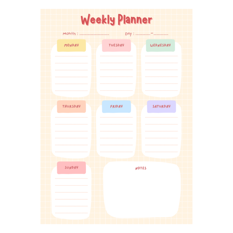 Planner ติดผนัง ติดตู้เย็น ขนาด A4 เคลือบแข็ง PVC