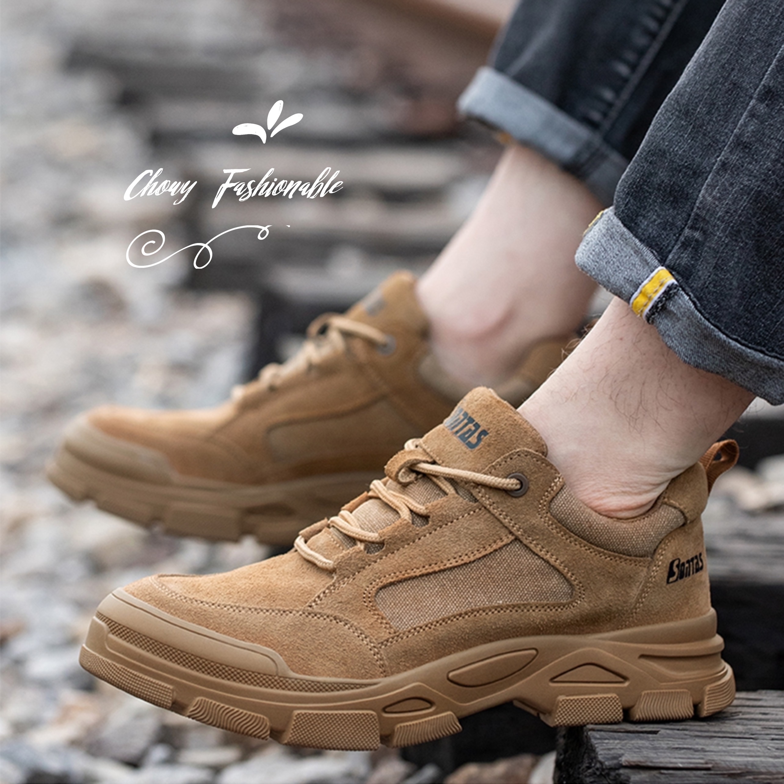 รองเท้าเซฟตี้ 41-48 รองเท้า Safety Shoes หนังแท้ เซฟตี้แฟชั่นไซส์ใหญ่ ผ้าใบเซฟตี้ Chowy KR1146