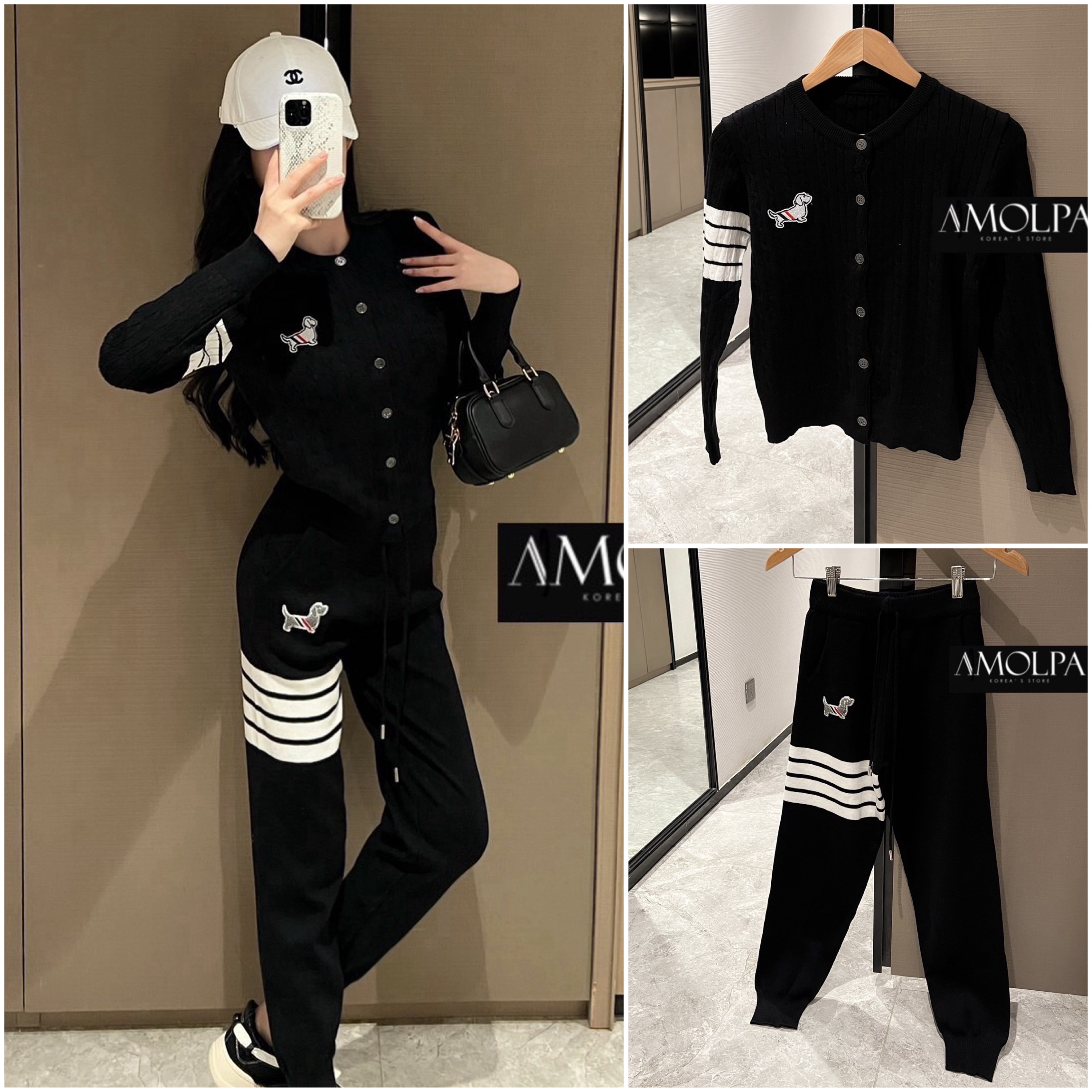 SET THOM BROWNE เสื้อ+กางเกง ..งานอย่างดี ผ้าไหมพรม นุ่มมม แน่นนน เด้ง หนานุ่ม และเย็นๆ ไม่มีผิดหวังแน่นอน ใส่สบาย : สินค้าคุณภาพ (พร้อมส่ง)